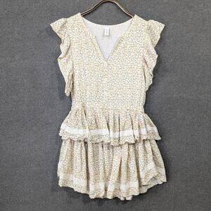 Sokie Collective The Mini Flicker Dress Womens Medium Micro Ditzy Floral Tiered